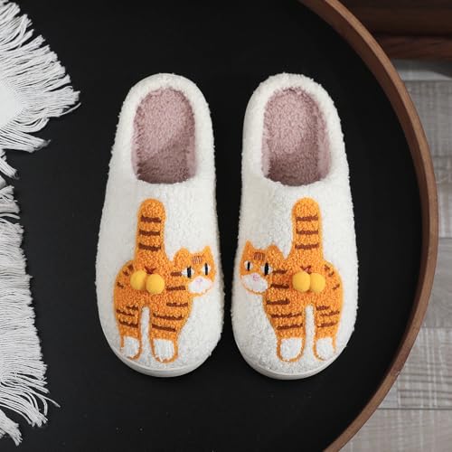 Image of Highland Cow Slippers for Women Plush Scottish Highland Cow Animal Slippers Warm Non Slip Home Indoor Slippers