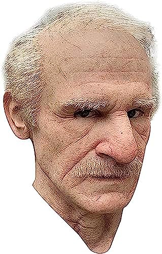 YBIOK Halloween Realistic Latex Masks,Old Grandpa Shaped Latex Headgear with Wig,Halloween Masquerade Party Cosplay