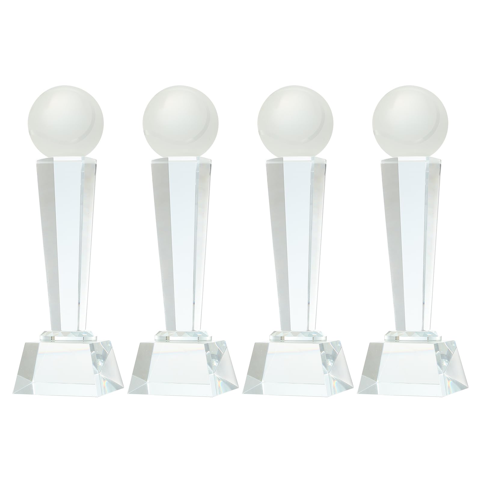 QUARKZMAN Kristallglas Trophäe Mit Box 9 X 2.8 Zoll 4Stk Tennis Champions Auszeichnung Für Desktop Tischdekoration Turniere Sportwettbewerbe Briefbeschwerer Klar