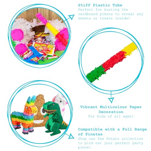 2Pc Large Pinata Buster Stick & Blindfold Set - Pink - 2