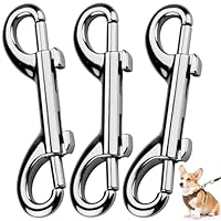 TXXATX Doppelkarabiner Zinklegierung Doppel Karabinerhaken Silber Schnapphaken 3 Stück Karabinerhaken Doppelkarabiner Klein Bolzenschnapper Ketten Schnapphaken für Seile Verbindungen Hundeleinen