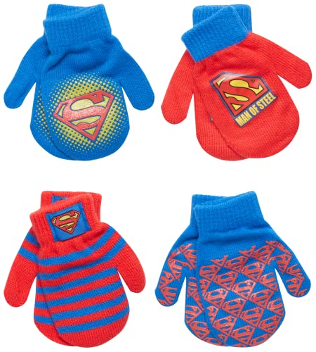 Mouffles garçon DC Comics lot de 4 paires en acrylique pour s'amuser dans la neige 2-4 ans