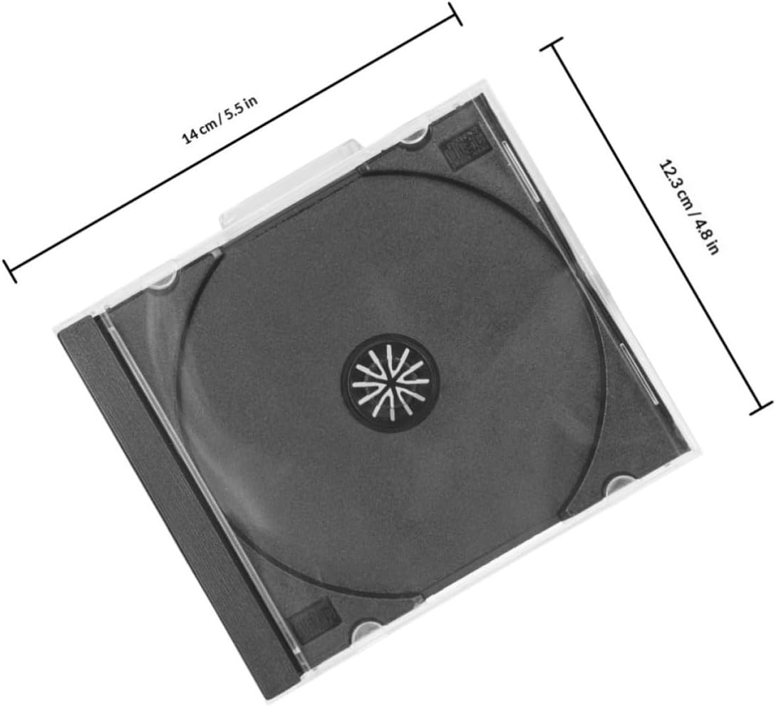 Zerodeko 10pcs Black Plastic CD Storage Cases for Disc Organization and Protection Holds Single CD or DVD for Media Storage and Damage Prevention