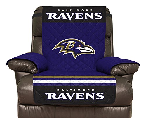 Pegasus Sports NFL Baltimore Ravens Furniture Protector with Elastic Straps, Recliner, Purple