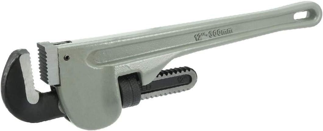 FIYA New Lon0167 12-inch Aluminum Featured Handle Heavy-Duty Hook reliable efficacy Jaw Straight Pipe Wrench(id:1e4 9e 18 1fa)