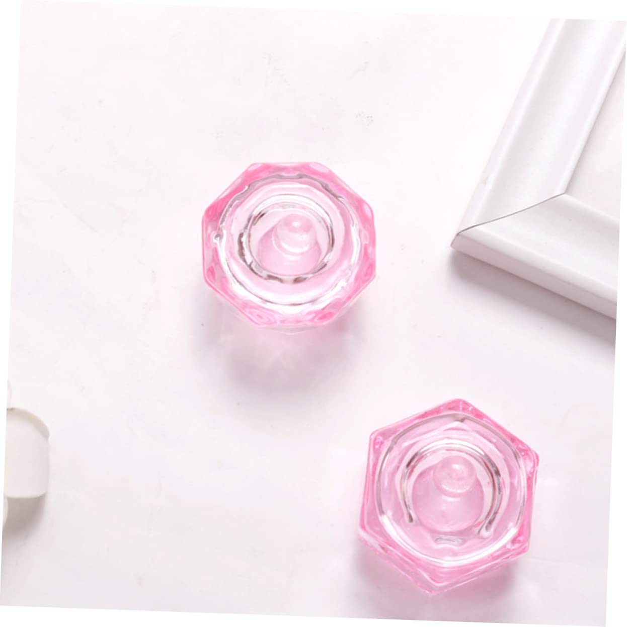 2pcs Glass Nail Art Cup Decoracion De Fingernail Polish Glitter Nail Powder