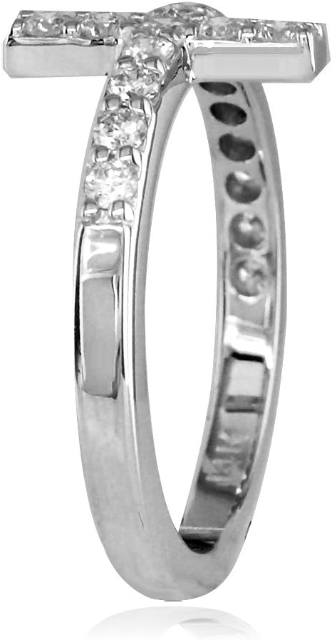 Diamond Christian Cross Ring, 0.50CT in 14K White Gold