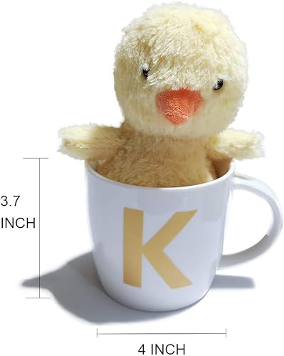 Miniatura 2 de ZaH Taza de café de 16 onzas, taza de cerámica del alfabeto ABC para mujeres, hombres, niños y niñas, decoración del hogar, taza inicial A-Z (A)