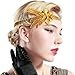 Produktbild BABEYOND 1920s Stirnband Feder Flapper Stirnband 20er Jahre Stil Haarband Gatsby Accessoires Damen Retro Stirnband (Gold)