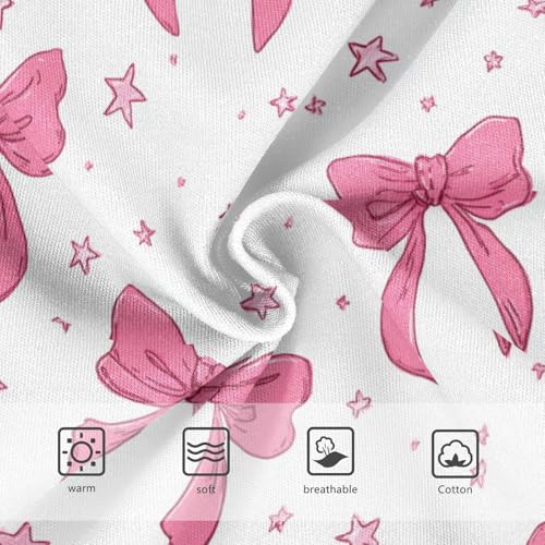 Wusikd Pink Bows Stars Girls' Underwear Cotton Girls Briefs Soft Toddler Underwear 2T3