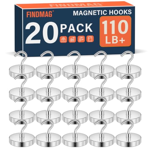 Image of FINDMAG Magnetic Hooks for Cruise Cabins, 110 LB Magnetic Hooks, 20Pack