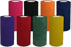 Kit 3 Bandagem Elástica Auto Adesiva 10cm x 4,5m - Faixa Atadura Pet Tatuagem Academia Cor Sortido