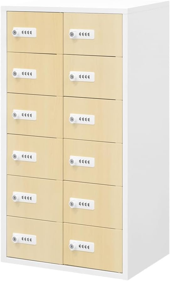 法人専用】 LOOKIT ロッカー 貴重品ボックス 2列6段 12人用 ダイヤル錠