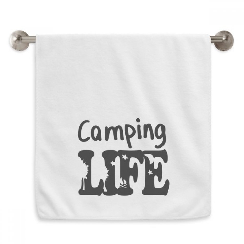 Serviettes de camping imprimées citation 13x29 pouces blanc doux pour toilette et voyage