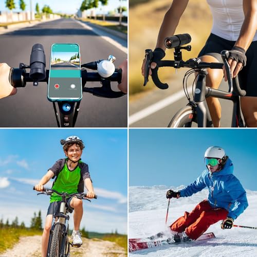 VSYSTO Motorcycle Helmet Camera, 2K Camera Recorder Body Action Camera, 170 Degree Wide Angle, with WiFi, Night Vision Lens, G-Sensor Loop Recording, for Vehicles Bicycle Motorcycle Helmet Handlebar - Image 2
