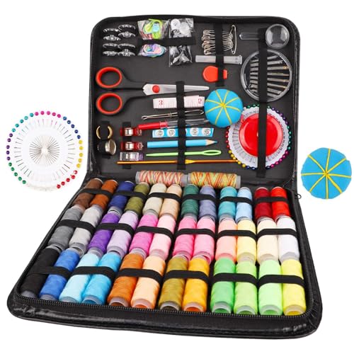 Kit de couture 184 pièces complet avec étui zippé et ciseaux pour la maison
