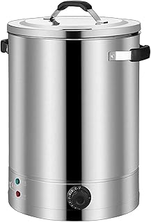 Kommerzieller Elektrischer Braukessel, Isoliereimer Aus Verdicktem Edelstahl, Heißgetränkeheizung, Mit Deckel Und, Kochgeschirr Zum Kochen, Silber/Einzelschicht Ohne Hahn/30L