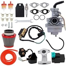 PZ20 Carburetor Assembly Ignition Coil AC CDI Box Starter Solenoid Relay Voltage Regulator Kit Compatible with Tao tao Coolster 125cc 110cc ATV Pit Dirt Bike Kazuma Baja Lifan Parts Accessories