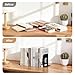HappyHapi Book Ends, Metal Bookends for Shelves, Non-Skid Book End to Hold Books, Black Book Stopper/Holder for Office Home Kitchen, 5.7X 4.9 X 6.5 in, 3 Pair(6 Pcs, Large)