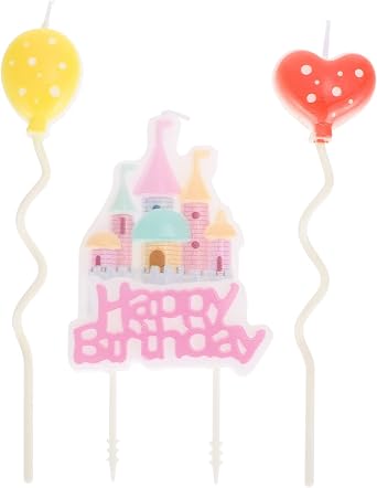 3Pcs Castle Shaped Birthday Candles Creative Cake Decor for Charming Design for Parties Unique Castle Letter Candle for Birthdays and