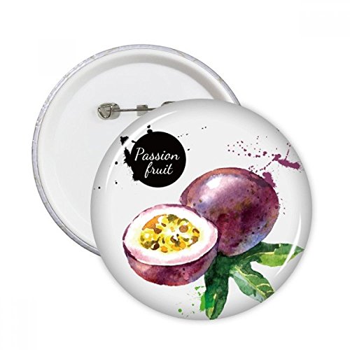 Badge aquarelle fruit de la passion pins ronds pour vêtements 5pcs L