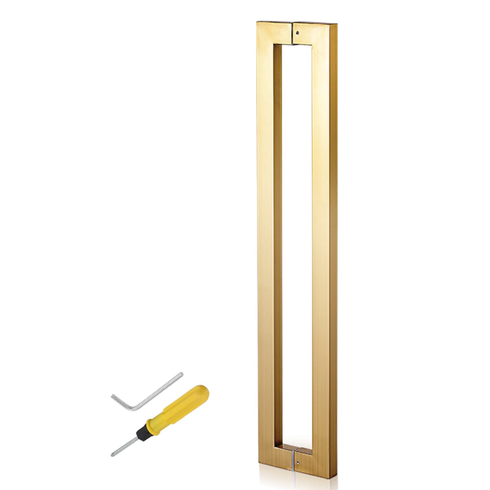 GYRAZXS ty Stainless Steel Door Handles for Interior & Exterior Durable Bathroom & Shower Sliding Door Handles with Fittings (120cm/47in)