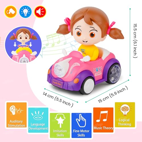 Image of Zest 4 Toyz Musical Stunt Car for Kids with Flashing 5D Lights 360 Rotation Bump and Go Action Musical Toy Battery Operated Electric Toy Car for Boys and Girls Age 3+ (Multi)