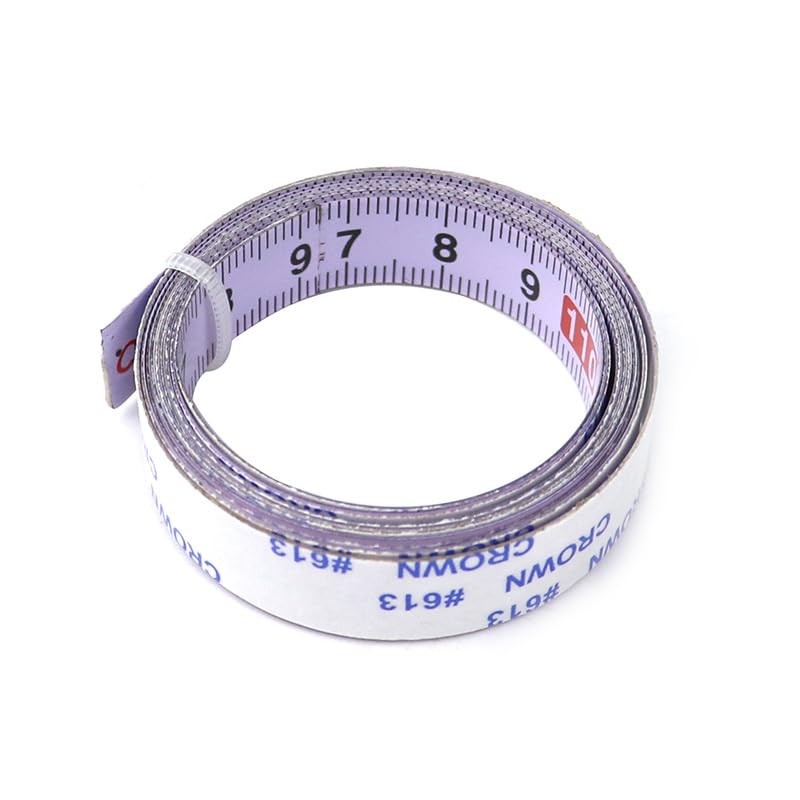 Cinta métrica métrica de acero inoxidable 0-5 m, regla métrica izquierda a derecha para sierra inglete, T-Track y herramientas de carpintería (blanco)