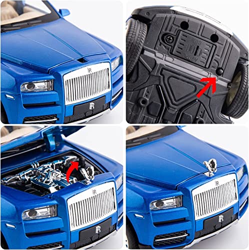 Image of LONGMIRE Metal Pull Back Diecast Car Pull Back Model with Sound Light Boys Gifts Toys for Kids Pack of 1, Multicolor (1:24 Rolls-Royce CULLINAN)