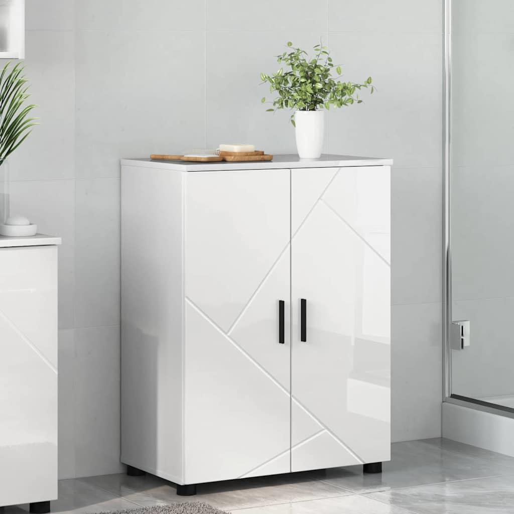 Cabinet de Salle de Bain Blanc Brillant 60 x 35 x 80 cm,Meubles-lavabos de Salle de Bains,883308