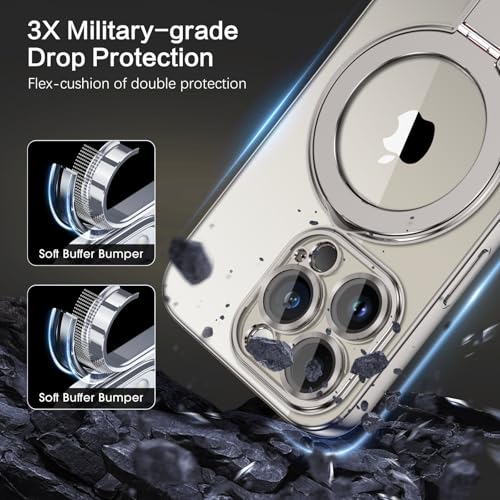 Coque transparente iPhone 15 Pro Max magnétique antichoc avec bague support intégrée dos fin - 7