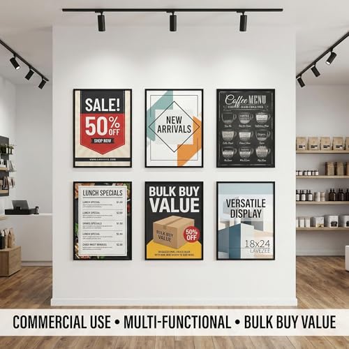 Image of Lavezee 18x24 Poster Frame Black, 6 Packs Lightweight 18 x 24 Poster Frames for Wall Mounting, Display 24x18 Pictures, Posters & Art Prints Vertically or Horizontally