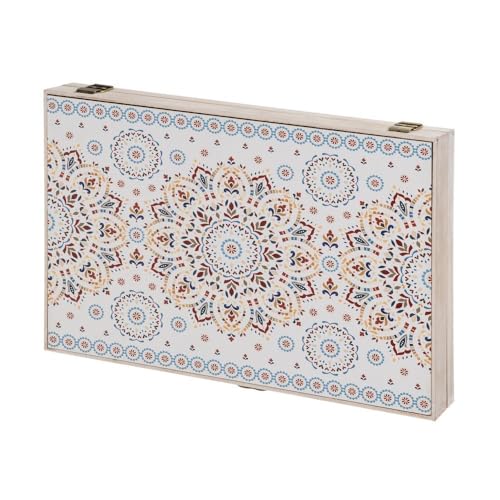 LOLAhome Tapa Contador luz Decorativa | Cubre Cuadro eléctrico | Madera MDF de 46x6x31 cm | Cubrecontador Mandala Rojo