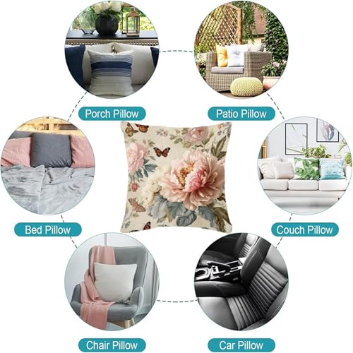 Coussin extérieur imperméable vert et rose pour sublimer votre balcon - 8