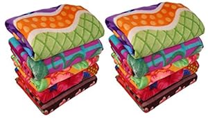 Zacharias Printed Single Bed Fleece Blanket Set of 10 Multicolor