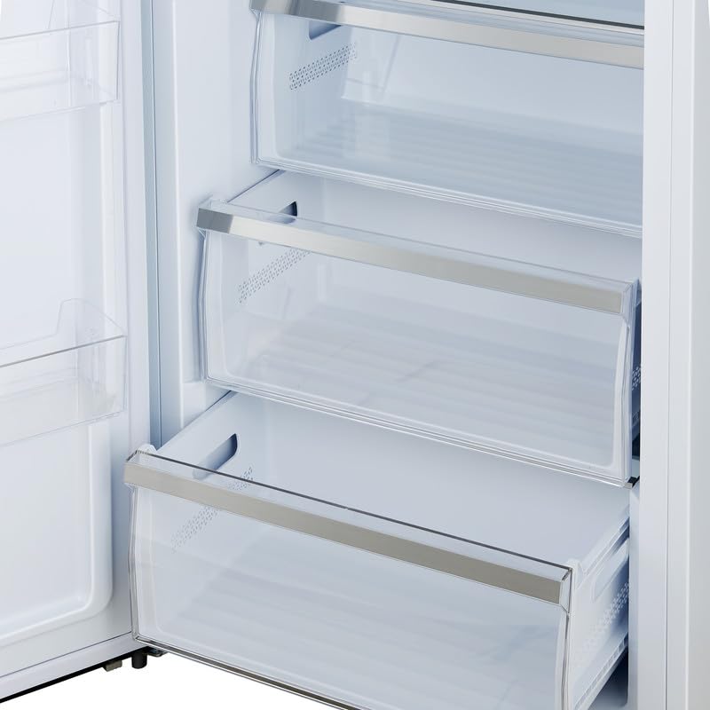 Forno Maderno 28" Convertible Upright Freezer/Refrigerator, 13.6 Cu.Ft., Energy Efficient Storage With Both Stainles Steel And Antique Brass Handle, Left Swing Door - White on Fridge.com - View 5