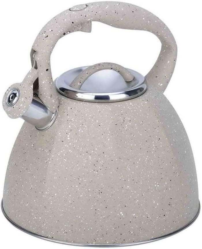 3 L Teapot For Stove Top Stainless Steel Whistle Teapot Hot Water Quick Boil With Heat Resistant Handle(D)