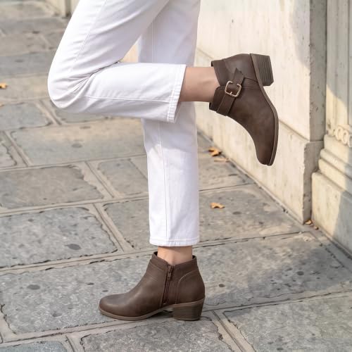 Image of Athlefit Women's Chunky Low Heel Short Ankle Boots