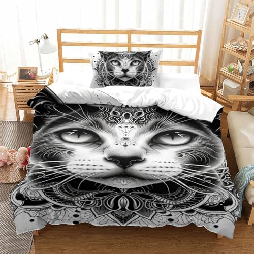 Parure de lit 135x200 chat mignon en microfibre pour de douces nuits - 2