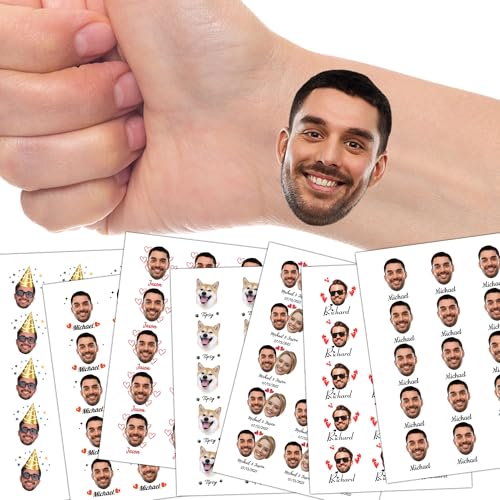 YESCUSTOM Custom Temporary Tattoos with Photo Personalized Face Tattoo with