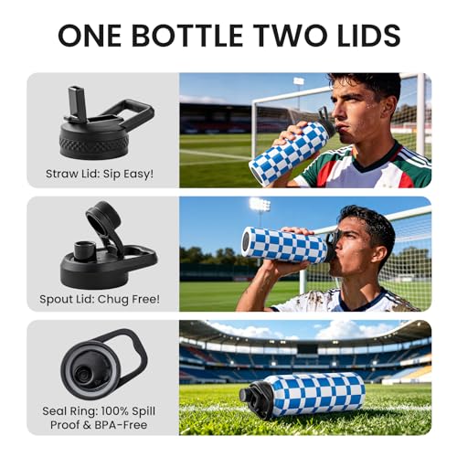 Image of RAYMYLO 2026 Soccer Biggest Event Edition Insulated Water Bottle 40 oz, Nation Flag Design, Best Souvenir & Gift for World Soccer Lover, Vacuum Stainless Steel (Cold for 36Hrs), Leak Proof & Non-BPA
