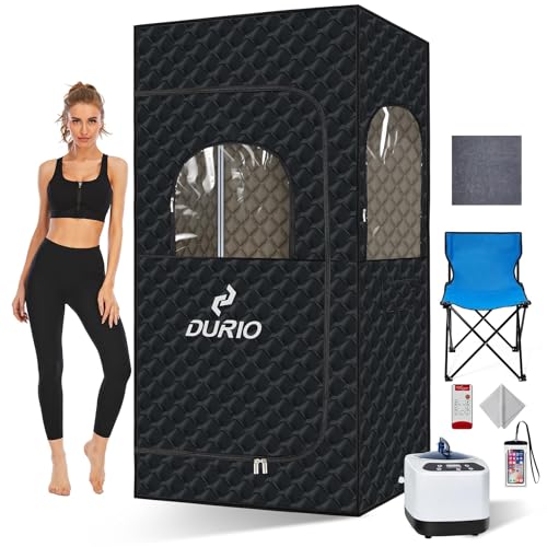 Image of Home Sauna Box Steam Saunas, New 2024 Upgrade Large Portable Indoor Sauna Tent with 3L 1000W Steam Generator, Remote, Waterproof Phone Pouch, Chair, Mat