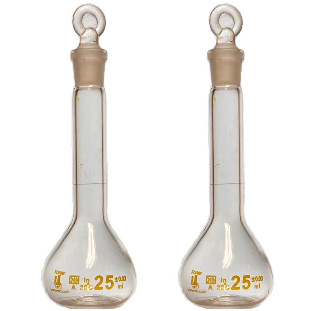 250ml Volumetric Flask, 3.3 Boro Glass, Class A, Ground Stopper, Karter Scientific 213W6 (Pack of 2) — Amazon image 9