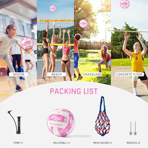 Saretas Volleyball Soft Play Volleyball - Official Size for Indoor, Outdoor and Beach Game Gym Workout - Play for Girls, Adults and Family.…