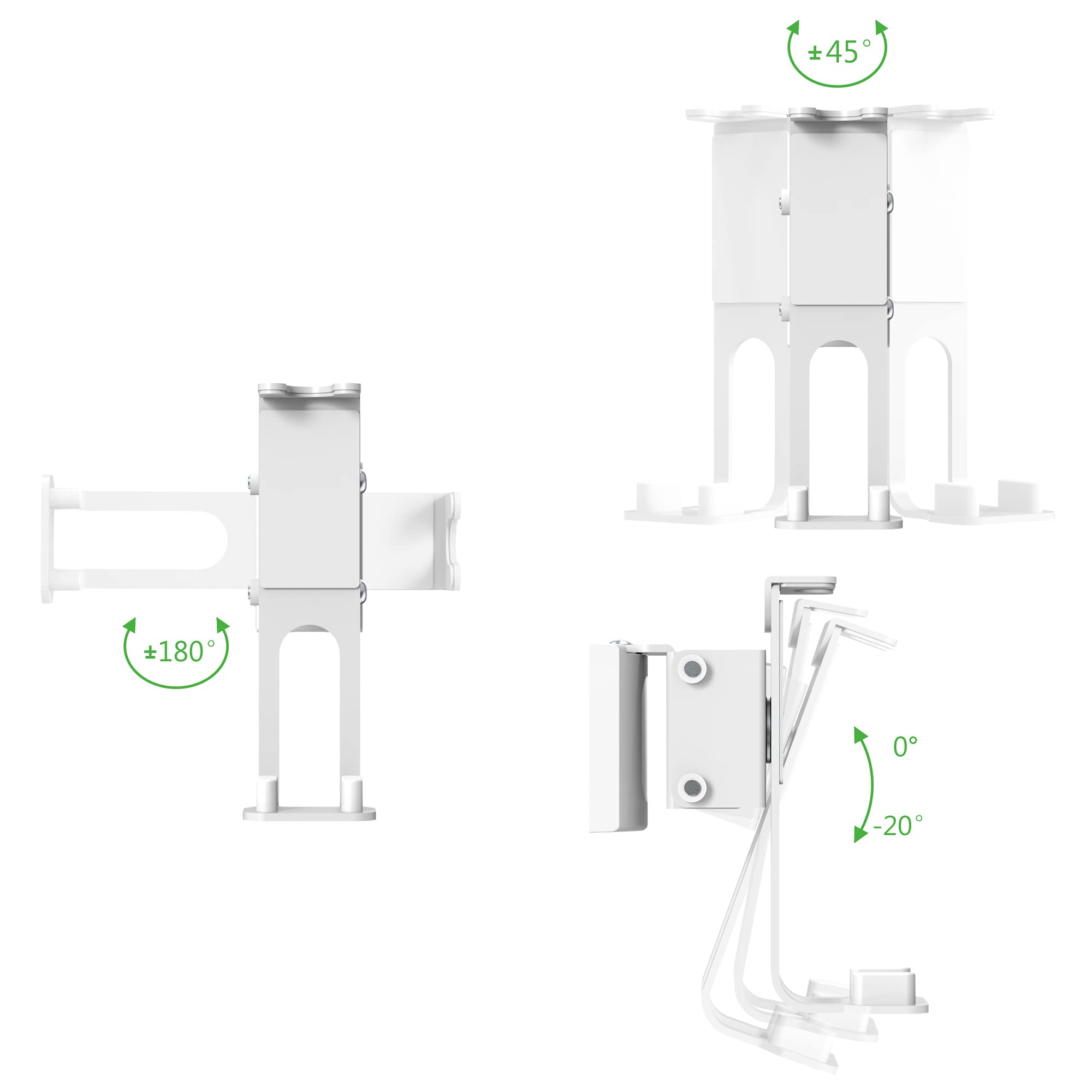 conecto Lot de 2 Supports muraux pour Haut-parleurs Sonos® One, Sonos® One SL, Sonos® Play:1, Charge maximale : 3 kg, Blanc