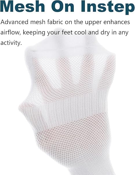 Womens Ankle Socks Cotton Mini Crew Socks Cushioned Running Gym Workout Socks for Women 6 Pairs