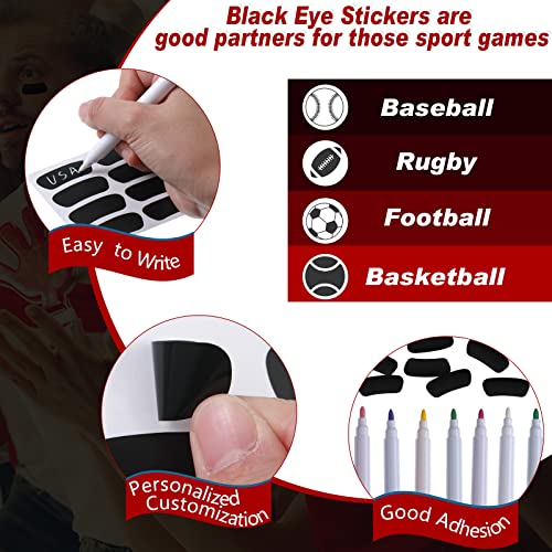 image for Marspark 100 Pairs Eye Black Baseball Stickers Black Under Eye Sports 