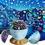 Juguete de luz nocturna de huevo de dinosaurio, regalos de