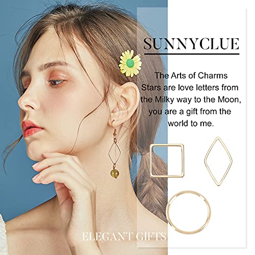 SUNNYCLUE 1 boîte de 6 breloques faites à la main en verre avec 6 styles - En forme de cœur et de fleur - Pour la fabrication de bijoux - Breloques pour