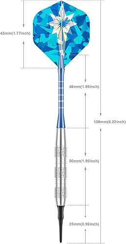 Juego de dardos de punta suave, 12 unidades de 0.63 oz de dardos de punta suave, juego de dardos profesionales de punta de dardos de plástico para